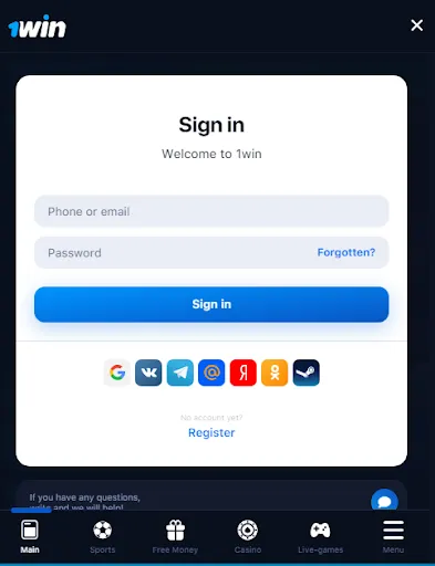 1win app login sign in Thailand